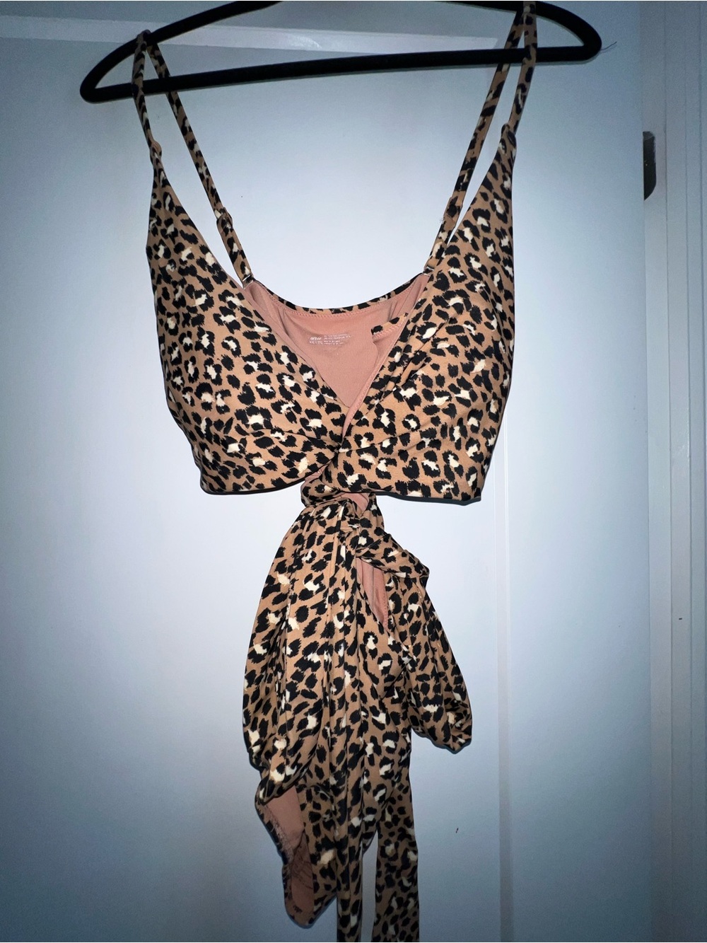Aerie Leopard Print Tie-Front Bathing Suit